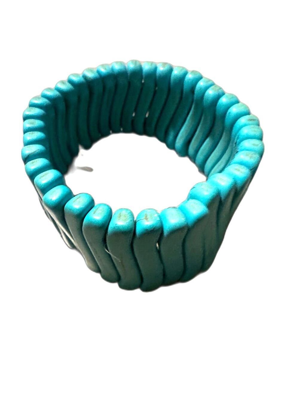 Turquoise Wavy Cuff Bangle Bracelet Handmade